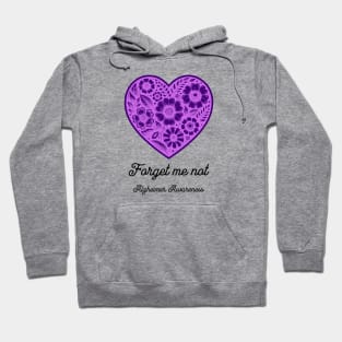 Forget me not Alzheimer Awareness Purple Heart Flowers Hoodie